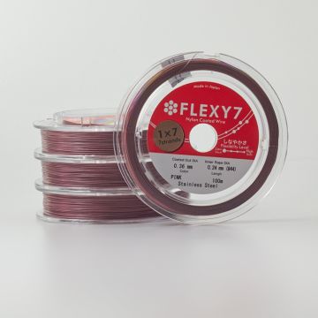 Miękka linka japońska siedmiostrunowa powlekana różowa 0,36mm