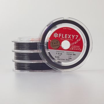 Miękka linka japońska siedmiostrunowa powlekana czarna 0,36mm