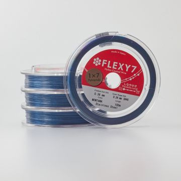 Miękka linka japońska siedmiostrunowa powlekana niebieska 0,36mm