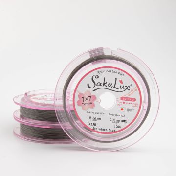 Miękka linka japońska siedmiostrunowa powlekana transparentna 0,24mm
