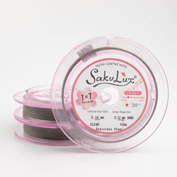 Miękka linka japońska siedmiostrunowa powlekana transparentna 0,18mm