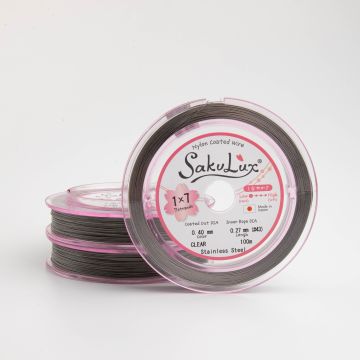 Miękka linka japońska siedmiostrunowa powlekana transparentna 0,4mm