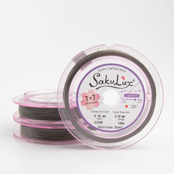 Miękka linka japońska czterdziestodziewięciostrunowa powlekana transparentna 0,3mm