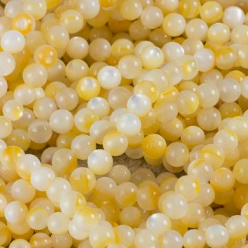 Masa perłowa kulka gładka opalizująca bananowa 6mm