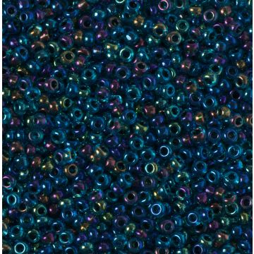 Koraliki NihBeads 12/0 Inside-Color Rainbow Aqua/ Jet Line