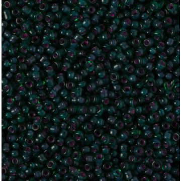 Koraliki NihBeads 12/0 Inside-Color Grass Green/ Fucia Line