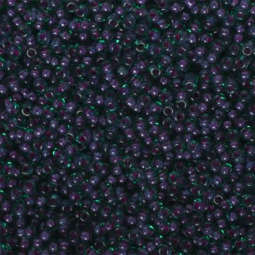 Koraliki NihBeads 12/0 Inside-Color Green Emerald/ Fucia Line
