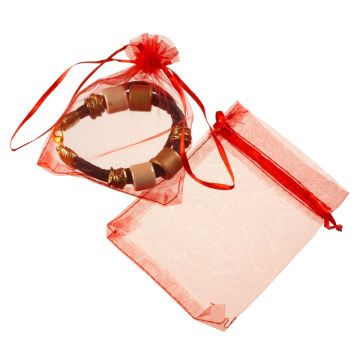 Woreczki z organzy do biżuterii 10x12cm czerwony