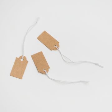 Metka z gumką do bizuterii brązowa 13x26mm