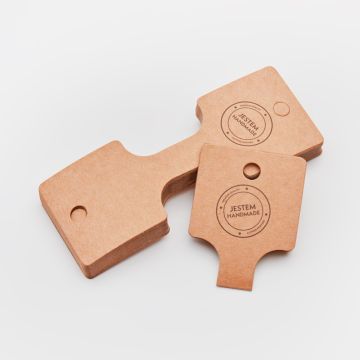Etykieta do biżuterii "jestem handmade" 4,5x11,5cm