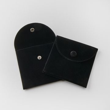 Ozdobna kieszonka welurowa czarna 10x10cm