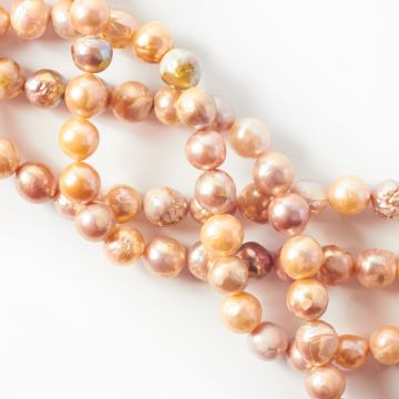 Perły naturalne baroque beżowe 11-12mm