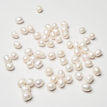 Perły naturalne hodowlane z dużą dziurką rice 9-12mm