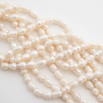 Perły hodowlane słodkowodne rice 6-8mm - na sznurze