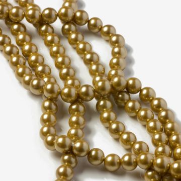 Perły seashell złociste 8mm