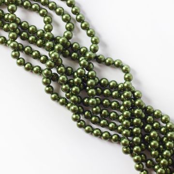 Perły seashell kulki metaliczna zieleń 6mm