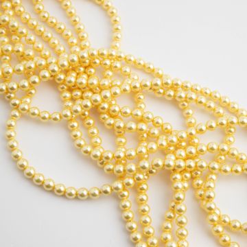 Perły seashell kulki żółte 4mm