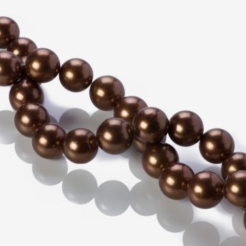 Perła seashell kulka brązowa 16mm