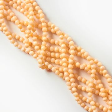 Perły seashell kulka waniliowa nie lakierowana 4mm