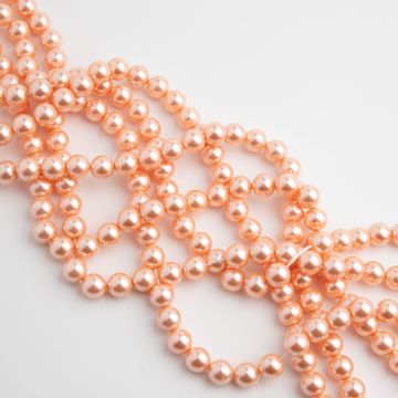 Perły seashell kulka stardust łososiowe 6mm