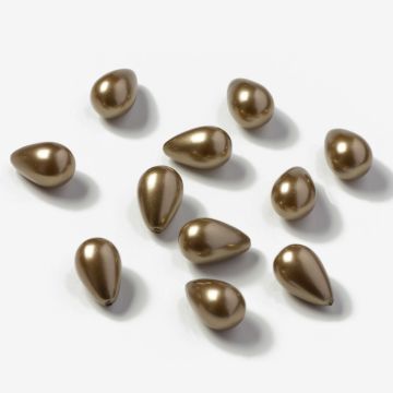 Perły seashell do wklejania łezki stare złoto 15x9mm