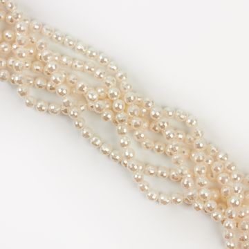 Perła seashell kulka fasetowana biała 6mm