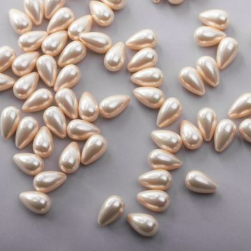 Perły do kolczyków seashell drop ecru 16mm