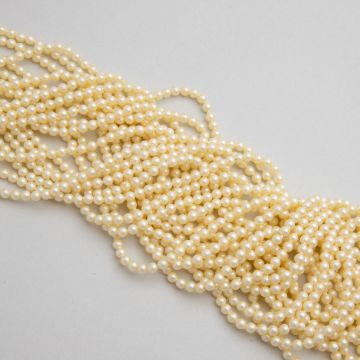 Perły ceramiczne kulki satynowe waniliowe 3mm