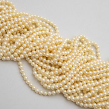 Perły ceramiczne kulki satynowe waniliowe 4mm
