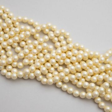 Perły ceramiczne kulki satynowe waniliowe 6mm
