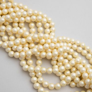 Perły ceramiczne kulki satynowe waniliowe 8mm