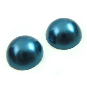 Kaboszon perłowy okrągły niebieski 12mm