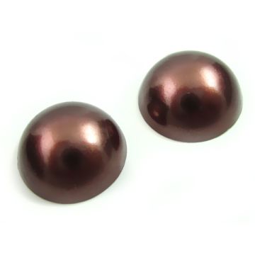 Kaboszon perłowy okrągły brązowy 12mm