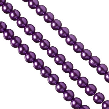 Perły szklane 12mm fioletowe