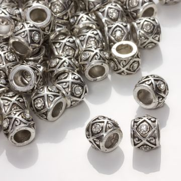 Przekładka oponka z kryształkami antyczna crystal 9x11mm