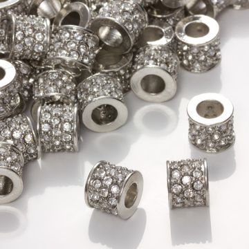 Przekładka walec z kryształkami crystal 10x12mm