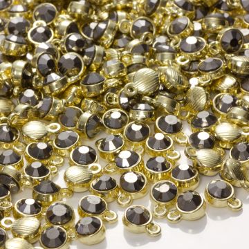 Zawieszka z kryształkiem hematite  7mm