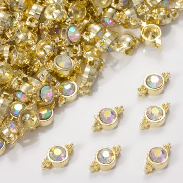 Przekładka z kryształkiem koloru złotego crystal AB  10mm