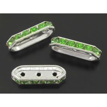 Przekładka z kryształkami peridot 3 dziurki