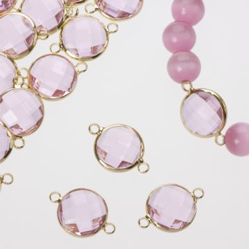 Przekładka w okuciu w złotym kolorze z dwoma oczkami rose 14mm