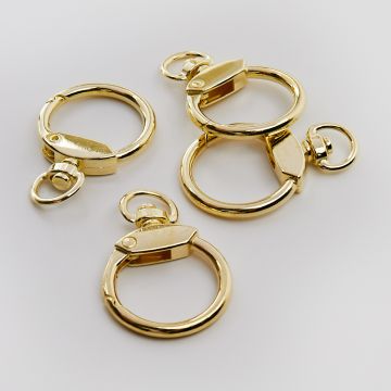 Ozdobny karabińczyk koło w kolorze złotym 4,5cm