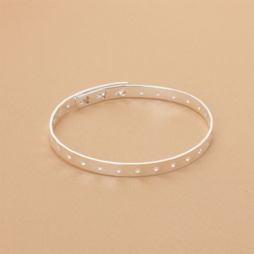 Bransoletka z mosiądzu z dziurkami zamykana 17.5-19cm