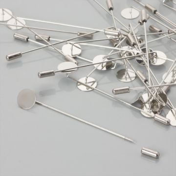 Baza broszki szpilka z płaskim talerzykiem 12mm