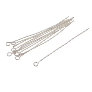 Szpilki posrebrzane z oczkiem 50x0,7mm