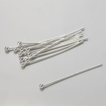 Szpilki z główką w kolorze srebrnym 30x0,5mm