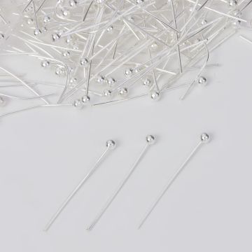 Szpilki z okrągłą główką w kolorze srebrnym 20x0,5mm