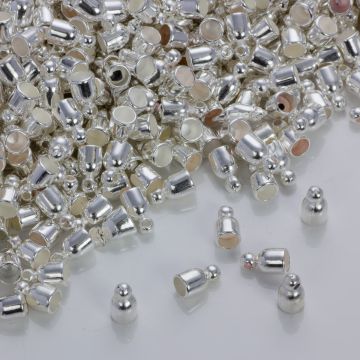 Drobne gładkie końcówki w kolorze srebrnym 3.5mm