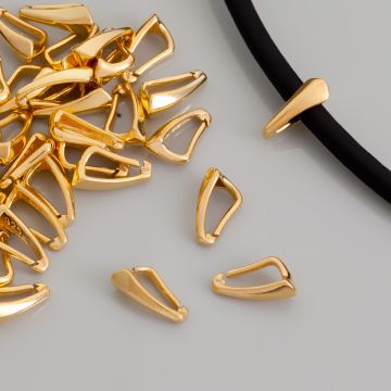 Krawatka srebrna AG925 do rzemieni pozłacana 10mm