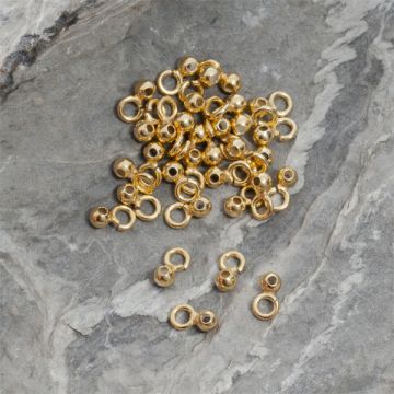 Krawatka srebrna z kulką AG925 pozłacana 4mm