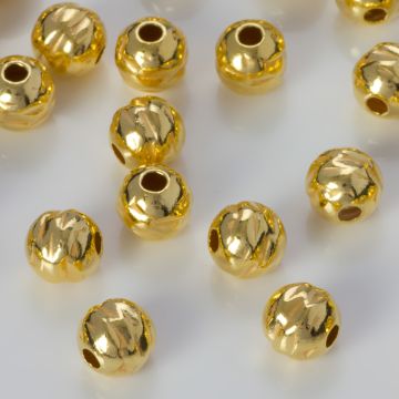 Srebrne kulki młotkowane AG925 pozłacane 6mm